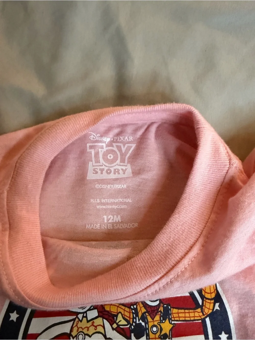 Disney Toy Story 'Yee Haw!' Pink toddler baby T‑Shirt 12m BNWT America theme
